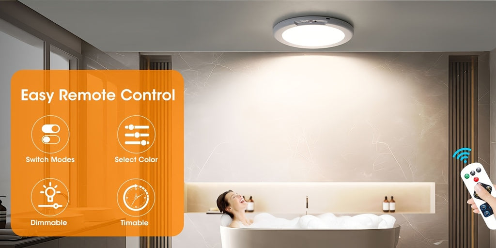 8/6/4/2/1Pack Rechargeable LED Ceiling Light with Motion Sensor, 3 Lighting Options, 10 Brightness Levels Battery Operated Closet Lights, Remote Control Dimmable Timing Motion Shower Lights for Living Bathroom Pantry Hallway Porch(3000K/4500K/6500K)