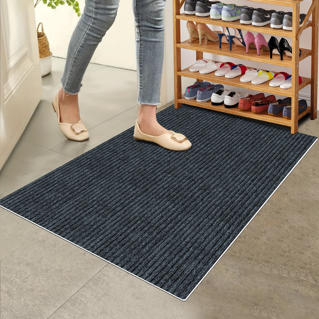 Indoor Door Mat with Non-Slip Rubber Backing, Low-Profile Absorbent Entryway Mat in 4 Colors and 7 Sizes for Front Doors, Hallways and Pet Entrances