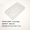 Vacuum Food Storage Bags, 100-Pack Textured Packaging Pouches in Seven Sizes for Fruit, Meat and Seafood Portions, Meal Prep and Refrigerator Organization