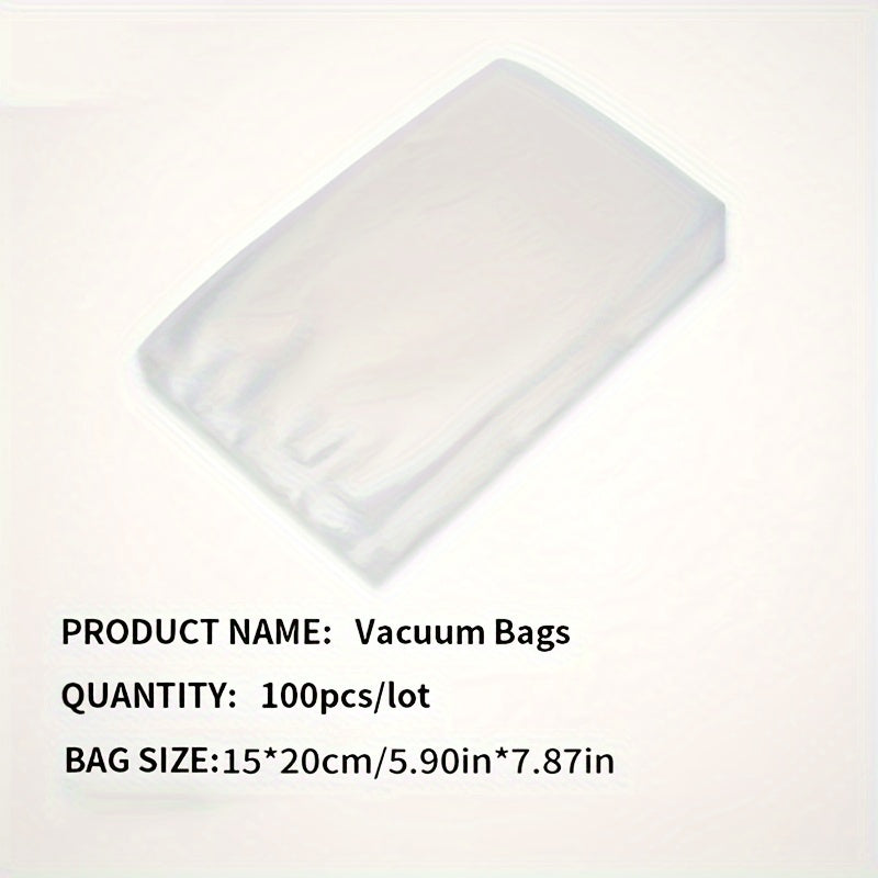 100 Food Storage Bags, Micro Perforated Bag Containers For Fruits, Meat, Seafood, Refrigerator Containers, Food Containers, Packaging Bags, Vacuum