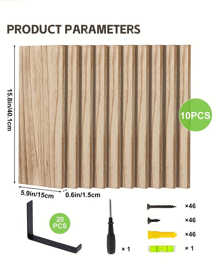 Floating Shelves 10-Piece Set, 15.8 x 5.9 Inch Wall Display Shelves for Books, Small Plants, Photos and Collectibles in Bedroom, Kitchen and Living Room