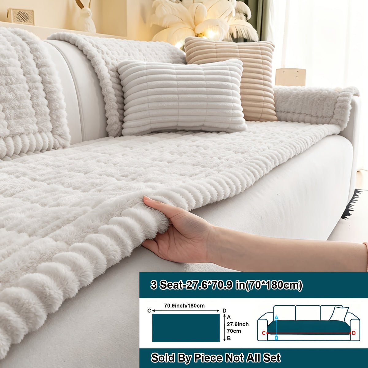 1pc Soft Quilted Thick Sofa Cushion, Bohemian Style Removable Machine Washable Sofa Protector, All Season Pet Friendly 1/2/3/4 Seater Split Sofa Cover, Suitable for Living Room Bedroom, Living Room Office Furniture Protective Covers