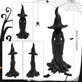 Gothic Witch Statue, 12-Inch Plastic Tabletop Figurine with Pointed Hat and Hand-Painted Style Finish for Indoor Halloween Parties and Spooky Home Decor
