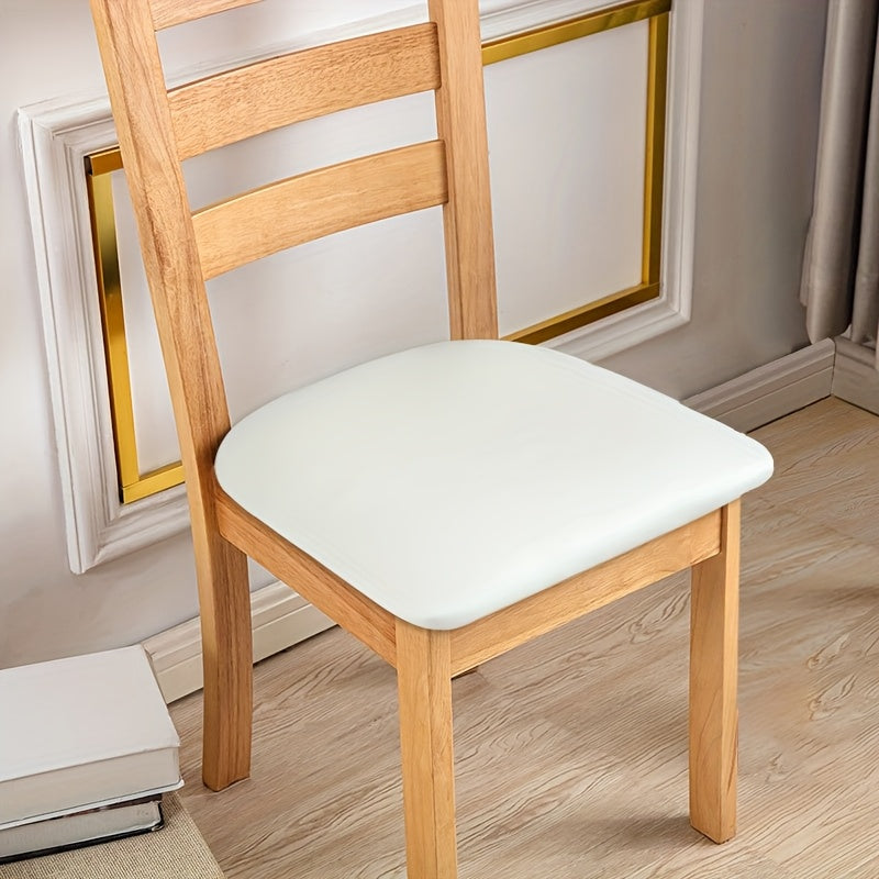 4/6pcs 100% Waterproof PU Dining Chair Slipcovers - Removable Upholstered Chair Cushion Cover For Dining Room, Kitchen, Hotel, And Home Decor