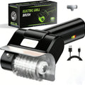 Electric Grill Brush with 800 RPM Cordless Rotation, 2000mAh Rechargeable Battery, Stainless Steel Bristles, Spare Head & Gloves for BBQ Cleaning