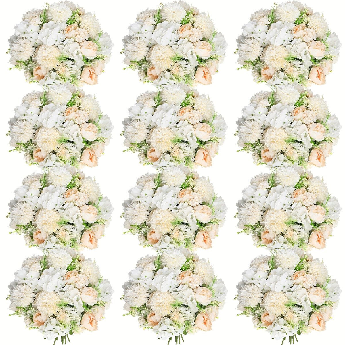 12 Bundles Peonies Artificial Flowers Artificial Peonies Flowers Faux Peony Fake Peony Hydrangea Bouquet for Wedding Table Centerpiece Floral Vase Decor
