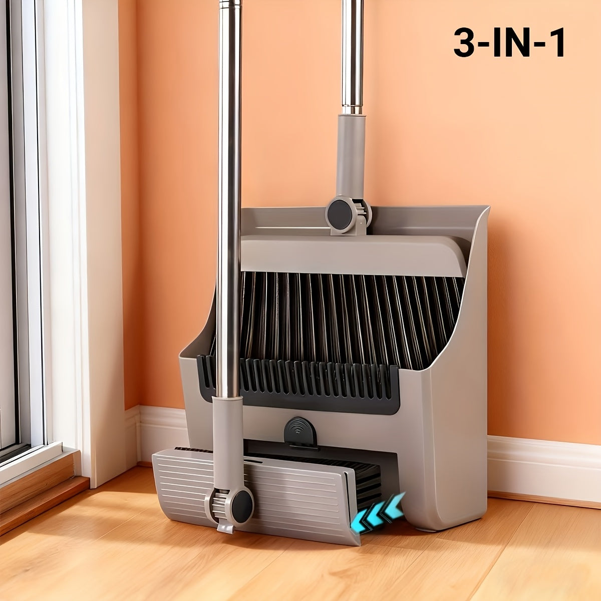2-In-1/3-In-1/4-In-1 Broom with Dustpan Combo Set, Non-Stick Hair Cleaning for Hard Floors, Long Handle Sweeping for Living Room, Bedroom, Bathroom, Durable, Easy Storage, Rotatable, Foldable, Efficient Cleaning, Flexible Design, Fast Dust Removal