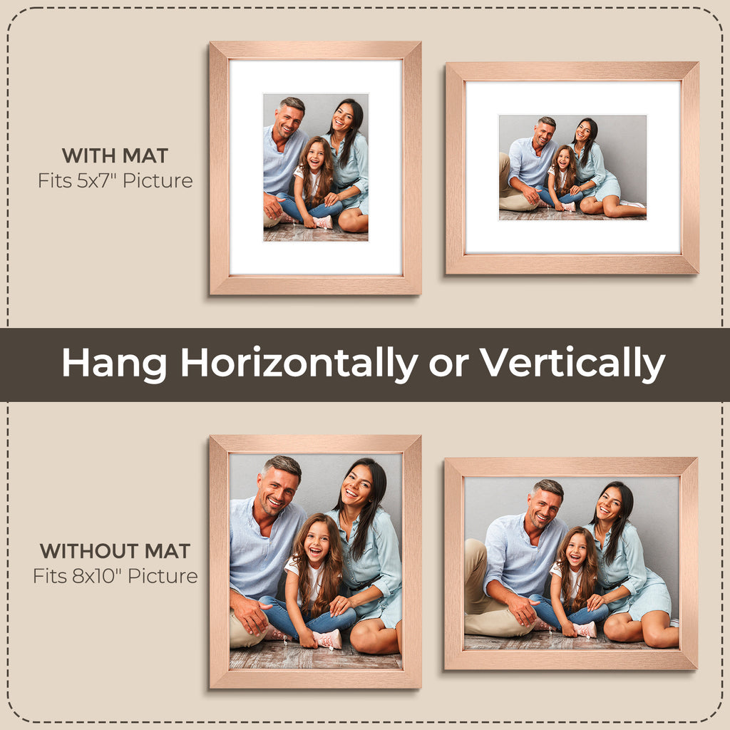 3 Pack 6x8/8x10/9x12/11x14/16x20 Picture Frames Set with Mat or without Mat, Engineered Wood Photo Frames with Plexiglass, for Wall or Tabletop Display - Gallery Wall Frames, Office Home Decor,Poster Frames
