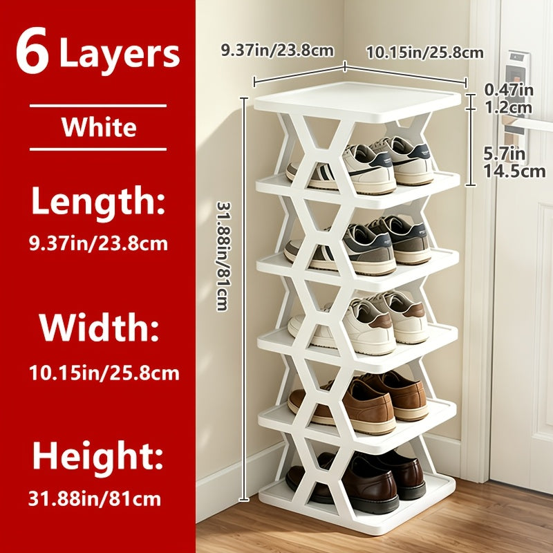 1pc Removable 4/6/9 Tier Shoe Rack, Space Saving Folding Shoe Rack for Home And Dormitory, Hallway, Living Room - Separate Narrow Shoe Rack for Indoor Doorway Storage. Holds Keys, Small Photo Frames, Etc.