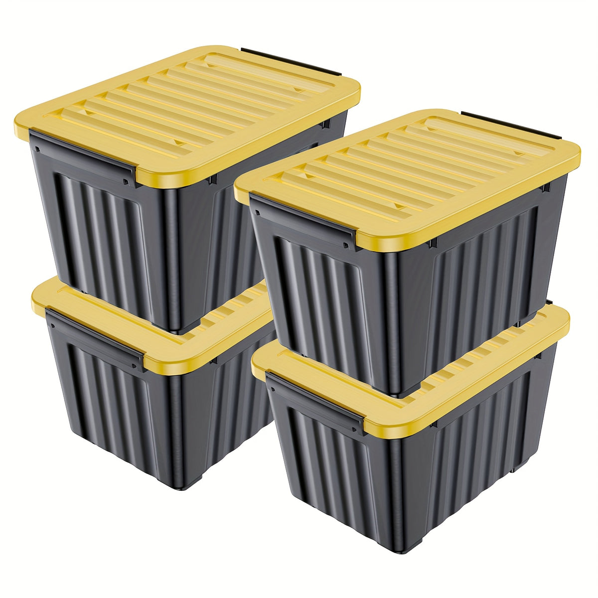 4/6 Pack of Storage Boxes with Lids And Wheels, 72 And 97 Quarts Capacity, Ideal for Storing Various Household Items, Stackable, Available in Three Colors