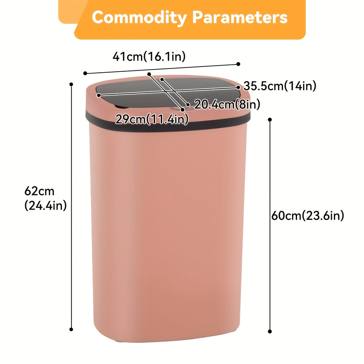 13 Gallon Trash Can Kitchen Waste Bin 50L, Automatic Garbage Can Touchless Motion Sensor, for Office Bedroom Living Room Trash Can