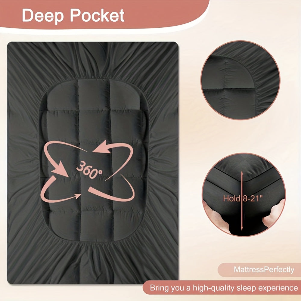 Comfortable Mattress Protector, Thickened Mattress Cover, Quilting Elasticity Stretchable From 8 To 21 Inches Deep Pockets Mattress Pad For Bed, The Comfort Of The Bedroom, Quilted Design, Closely Fit, Machine-washable Mattress Protector