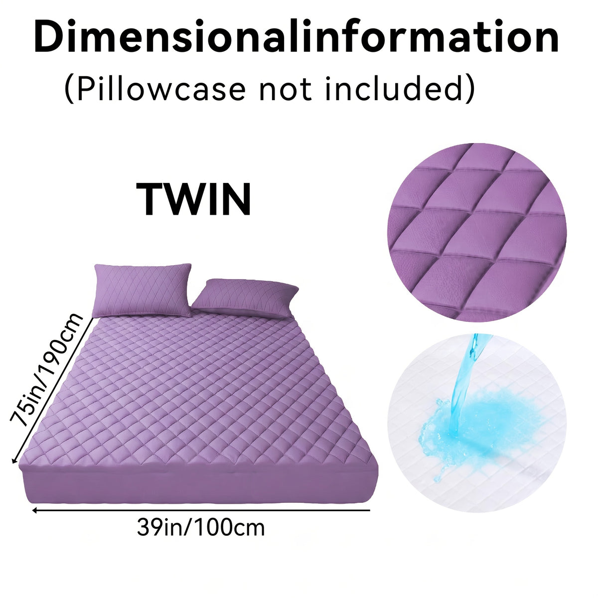 1pc Modern Waterproof Non-Slip Kids & Children Mattress Protector, Solid Color Quilted Bed Cover with 9-15 Inches Deep Pocket, Effective Barrier & Breathable Bedding, Ideal for Bedroom, Guest Room And Hotel, Available In Random Colors(No Pillowcases)