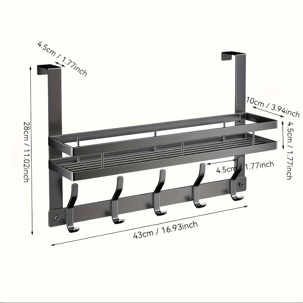 Multifunctional Metal Easy-Install Over-the-Door Storage Rack for Bedroom, Bathroom & Kitchen Organization, A Perfect Gift for Christmas And Halloween