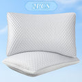 Neck Support Sleeping Pillows, 2-Pack Ergonomic Contour Design in Gray or Blue for Adult Side, Back and Stomach Sleepers, Bedroom and Dorm Bedding