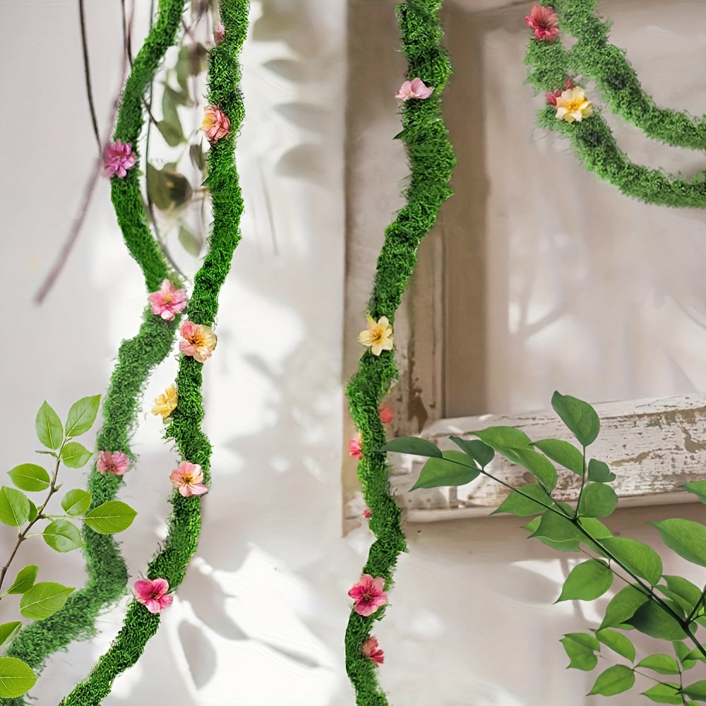 196.85inch/118.11inch/59.06inch Artificial Vine, Decorative Moss Vines, Home Decoration Plants, Can Be Used For Wall Decoration, Wedding Background, Fence, Garden Decoration, Christmas, Party Decoration, Festival Decoration