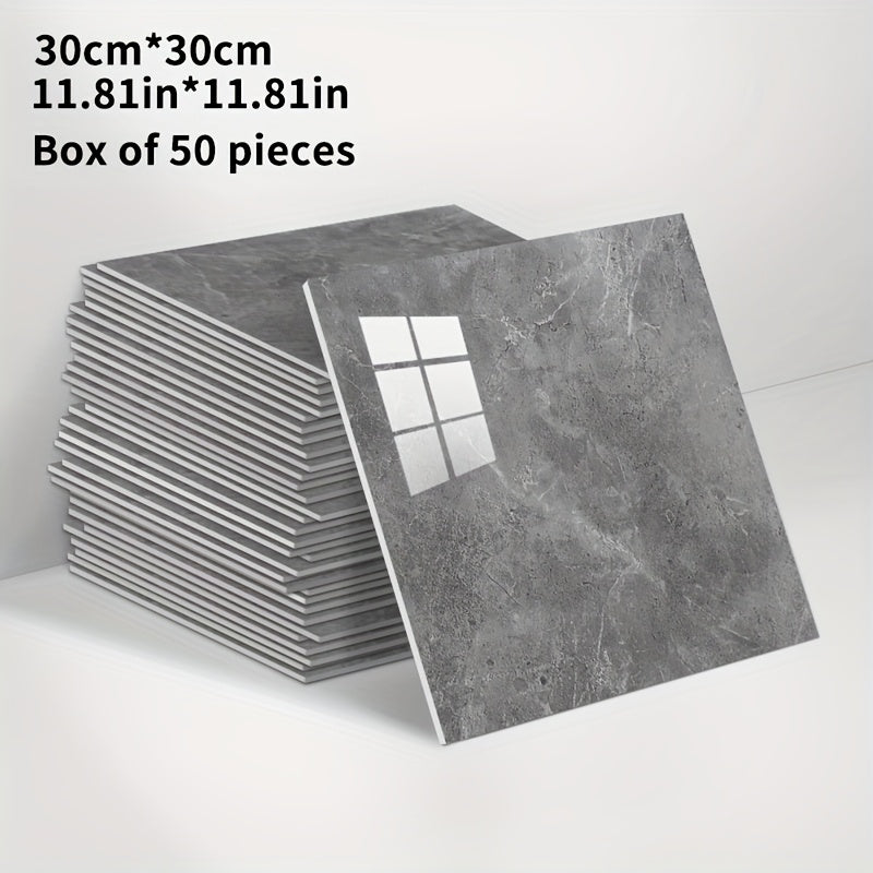 20/50pcs 3D Marble Wall Tiles Wallpaper, Self-Adhesive Foam Wall Panels, Home Decoration Wall Stickers, Peel And Stick, Easy to Clean And Cut, Suitable for Renovation of Bathrooms, Living Rooms, Kitchens, Bedrooms, Not Real Tile (Grey Marble)