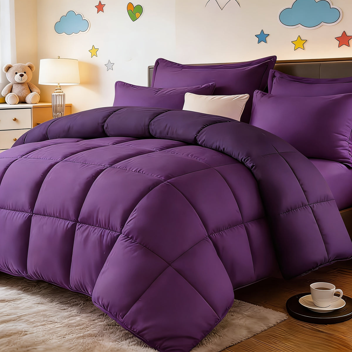 2/3pcs Red And Black bedding with All-Season Comforter, Available in Standard Double/King Double/Super King Sizes. Includes 1 Comforter And 1/2 Pillowcases, Suitable for Kids' Rooms, School Dormitories, Apartments