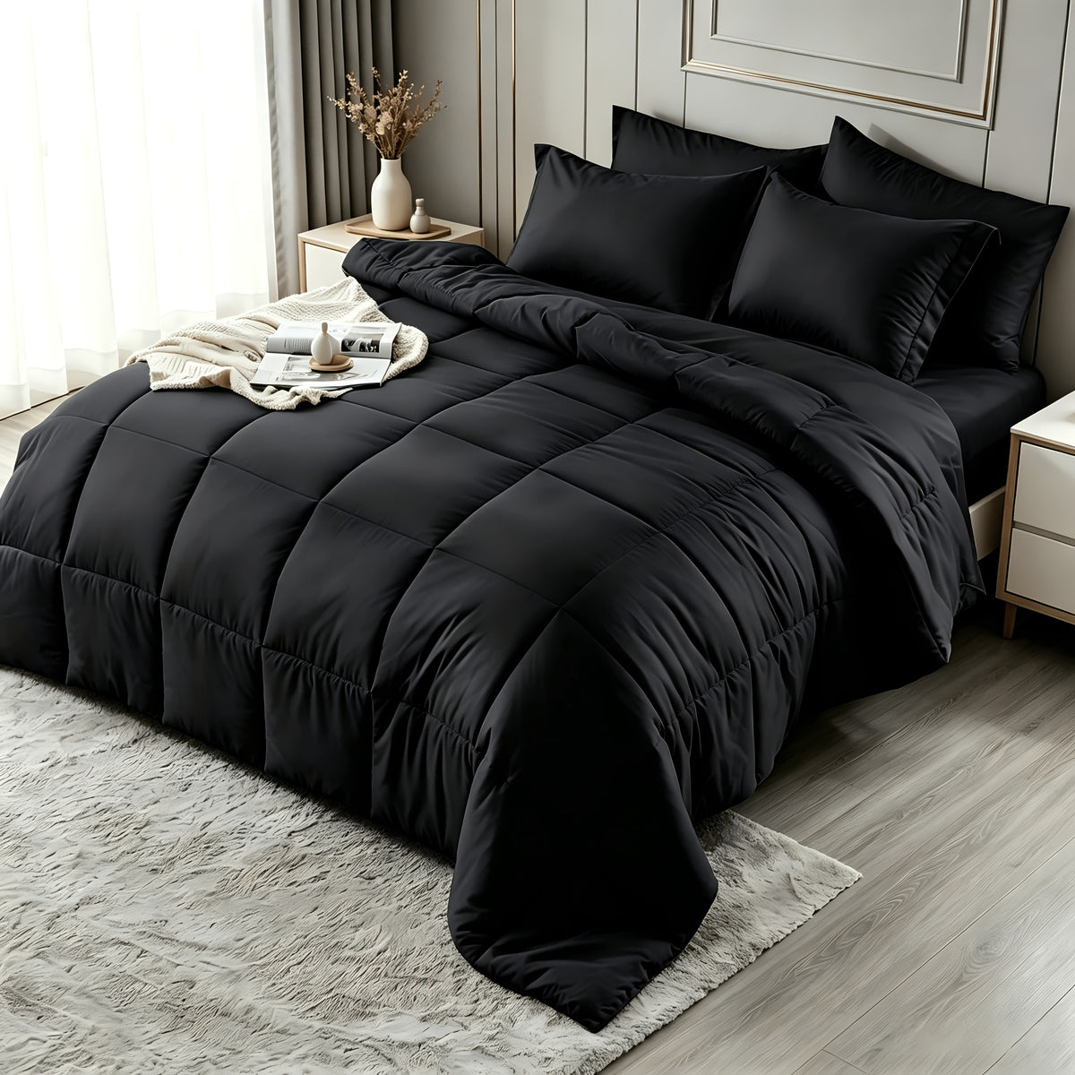 2/3pcs Bed Sheet Sets Queen Size, Double-Sided Tech Fabric, All-Season Comforter-Soft Breathable Quilt for Hot Sleepers & Night Sweats-Bedroom & Camping Use-for Couples & Solo User, 1 Comforter, 1/2 PillowCases, Bedding, Random Color