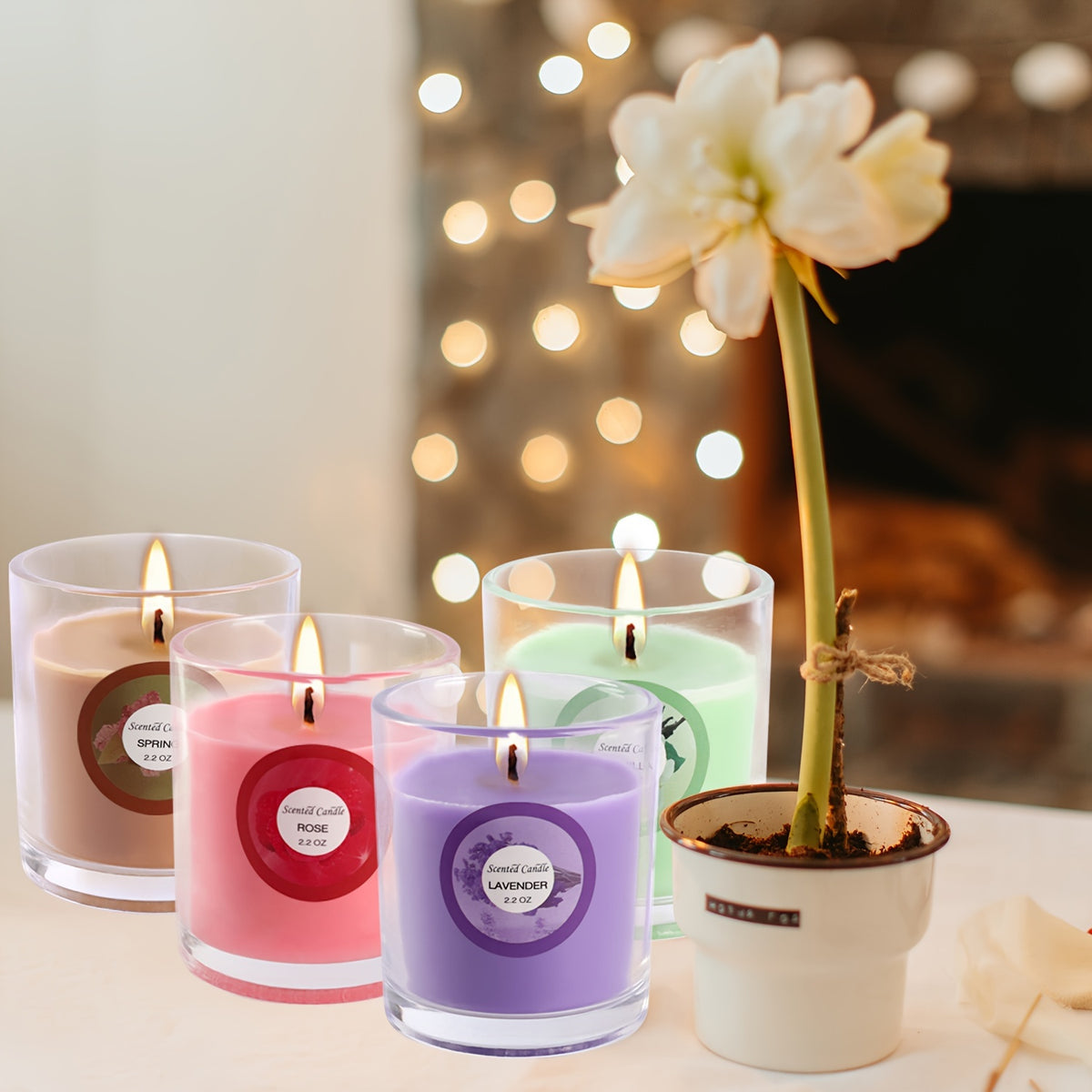 Halloween 20 Pack Strong Scented Soy Wax Candles in Glass Jars - 10 Aromas (Lavender, Vanilla, Jasmine) with Decorative Dried Flower Labels, Individually Wrapped Gift Set for Birthdays, Christmas, Valentine’s Day, Weddings & Decor (Rain)