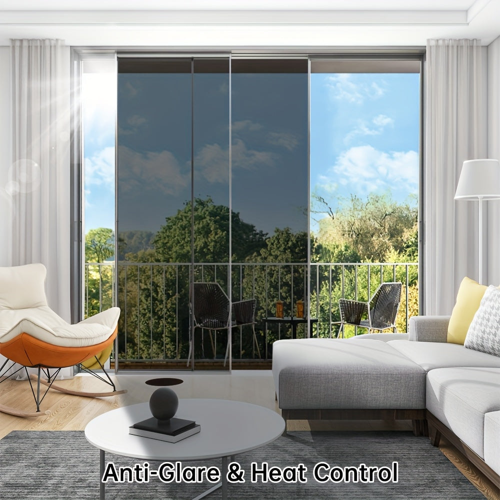 One-Way Privacy Window Film - Sun Blocking, Blocking & Heat Control Static Cling Film, Energy Saving Anti-Glare Reflective Coating No Glue- Easy Install For Home Office Hotel. Anti-Peeping | Glare Reduction Film | Reflective Glass Film(23.6''x118'')