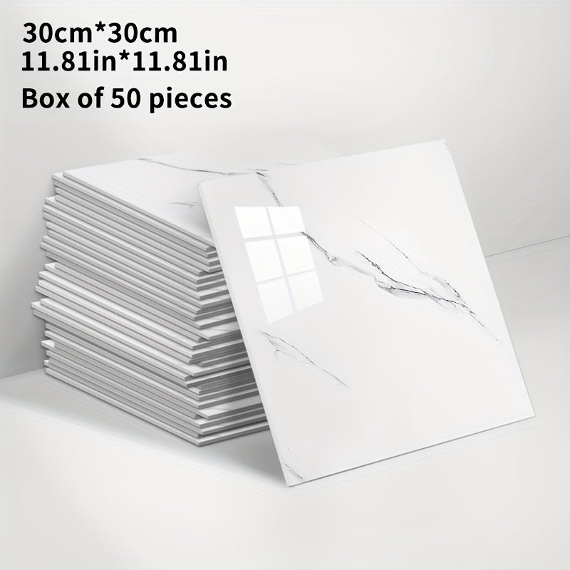 20/50pcs 3D Marble Wall Tiles Wallpaper, Self-Adhesive Foam Wall Panels, Home Decoration Wall Stickers, Peel And Stick, Easy to Clean And Cut, Suitable for Renovation of Bathrooms, Living Rooms, Kitchens, Bedrooms, Not Real Tile (Grey Marble)
