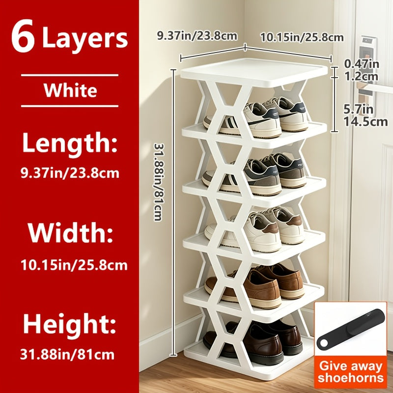 1pc Removable 4/6/9 Tier Shoe Rack, Space Saving Folding Shoe Rack for Home And Dormitory, Hallway, Living Room - Separate Narrow Shoe Rack for Indoor Doorway Storage. Holds Keys, Small Photo Frames, Etc.