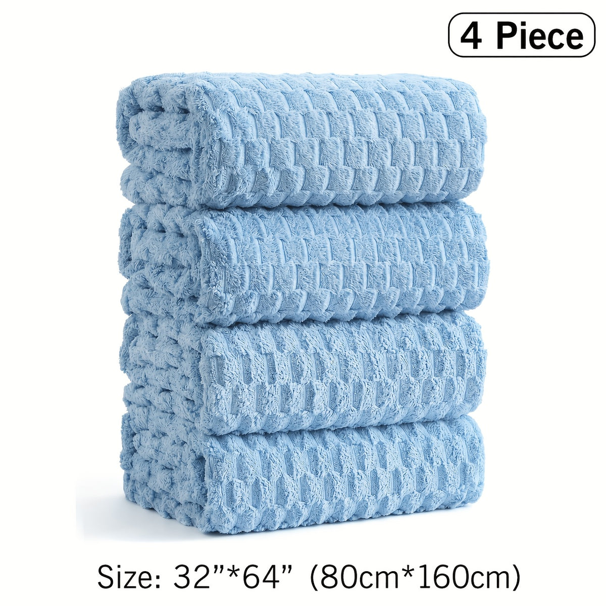 4pcs Oversized Bath Towel Set 32"x64" Extra Large Microfiber Towels Ultra Soft Quick Drying Multi Color Combo Beige White Light Blue Dark Gray And Random Color Luxurious Spa Grade Bath Towels for Home Family Or Gifting Modern Coastal Style