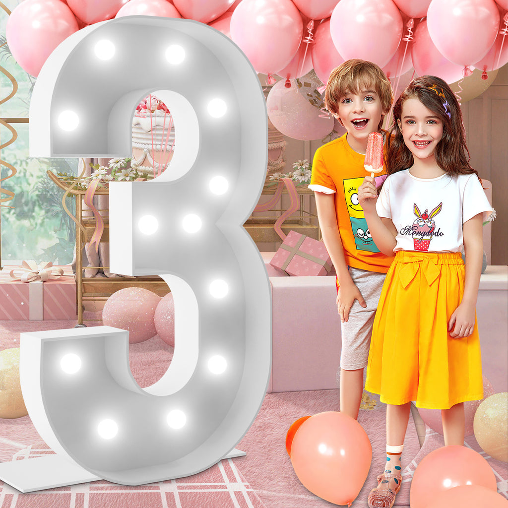 Marquee Numbers 4 feet tall 0-9 20 & 24 11 Colors & 3 flash modes