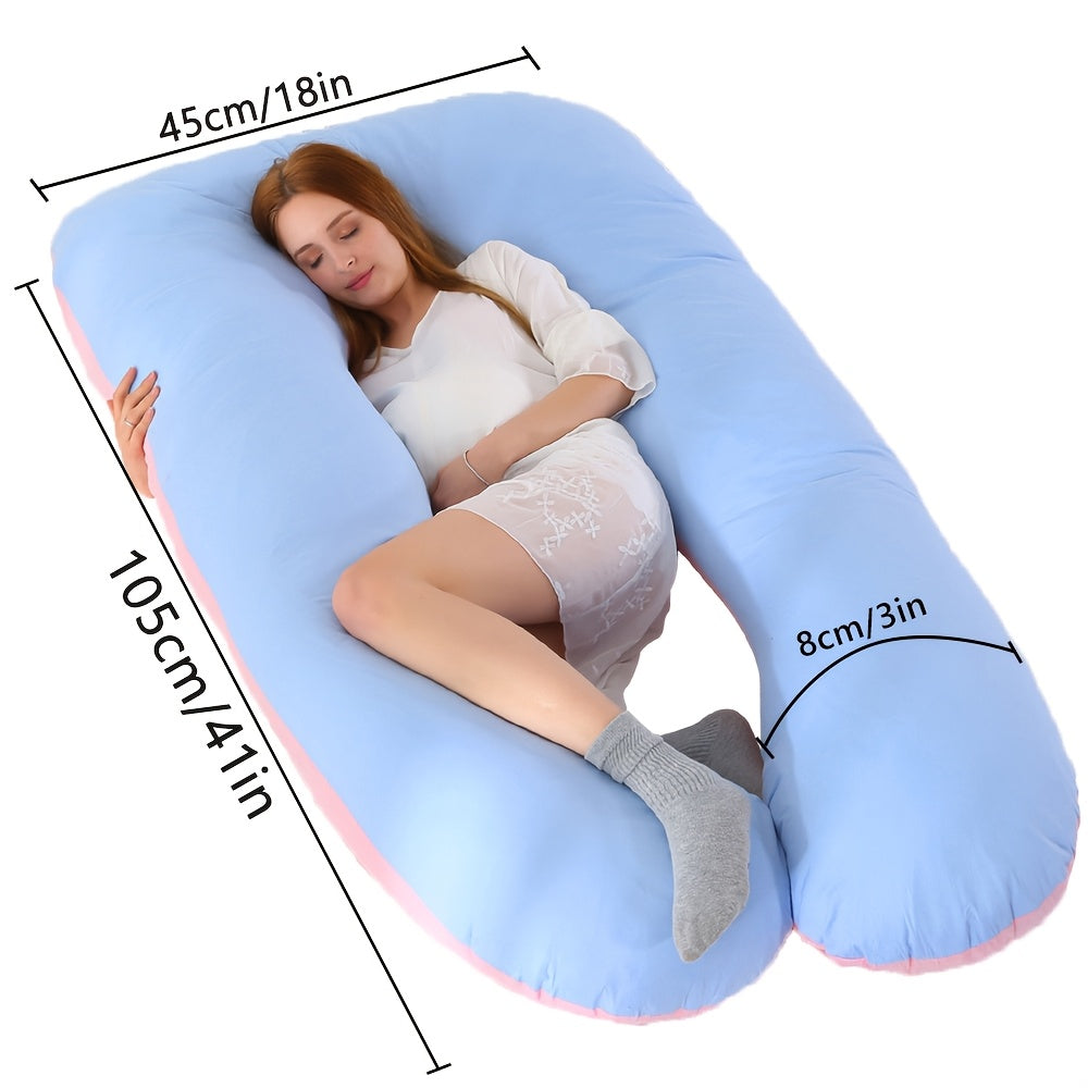 60-inch J-Shaped Full Body Pillow, Maternity Pillow, Maternity Full Body Pillow with Velvet Pillowcase, Full Body Pillow with Back, Leg, And Tummy Support, Helps Ensure Adequate, Comfortable Sleep, Halloween And Christmas Gift