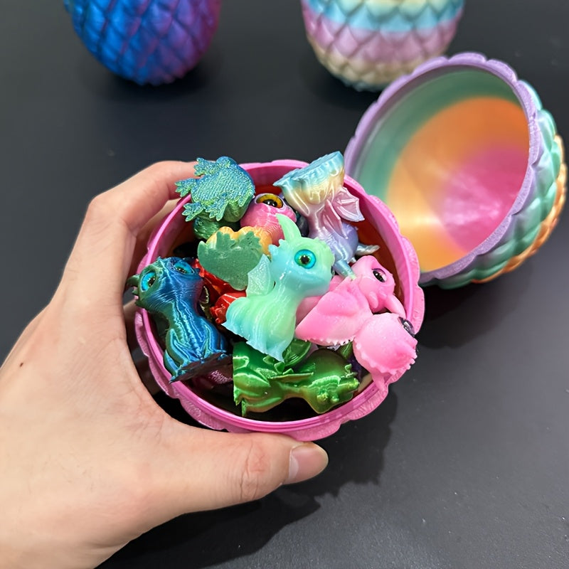 The 20pcs 3D Printed Dragon And Dragon Egg Multi-color Gradient Laser Desktop Decoration Is The Perfect Gift for Friends And Family. It Is Very Suitable for Party And Outdoor And In-car Display Statue Ornaments