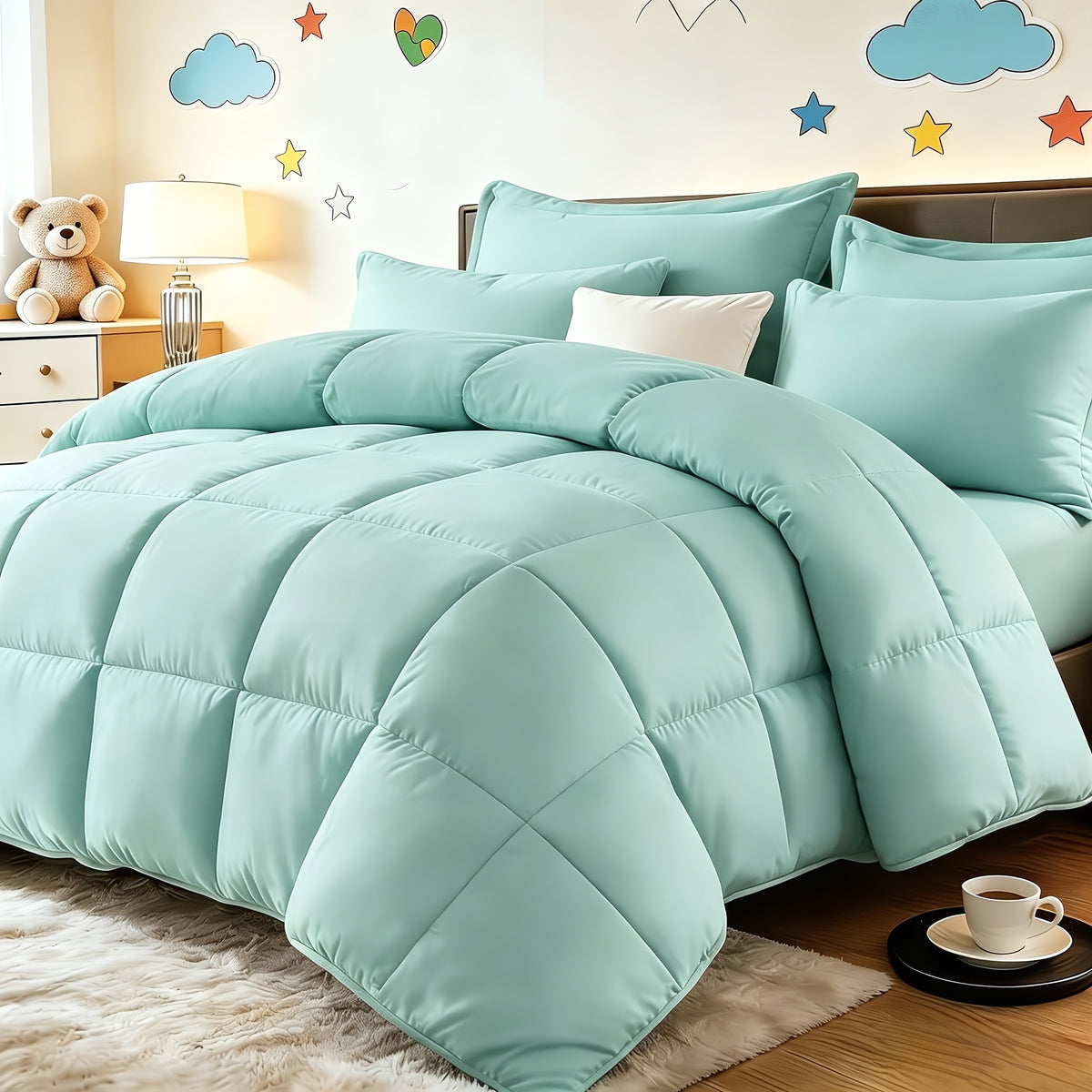 2/3pcs Red And Black bedding with All-Season Comforter, Available in Standard Double/King Double/Super King Sizes. Includes 1 Comforter And 1/2 Pillowcases, Suitable for Kids' Rooms, School Dormitories, Apartments