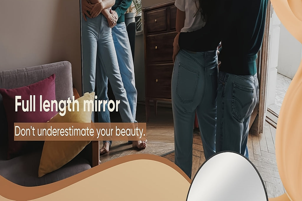 Homsion Full Length Floor Mirror - Freestanding Arched design with Sturdy Base, Large Full Body Mirror for Bedroom, Living Room, Bathroom - Space-Enhancing Elegant Home Decor Standing Mirror, Polished Surface