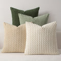 Velvet Cushion Covers Set of 4, Soft Double-Sided Square Throw Pillow Cases in 18 or 20 Inch Sizes, Machine Washable for Sofa, Bed and Office Chair Decor