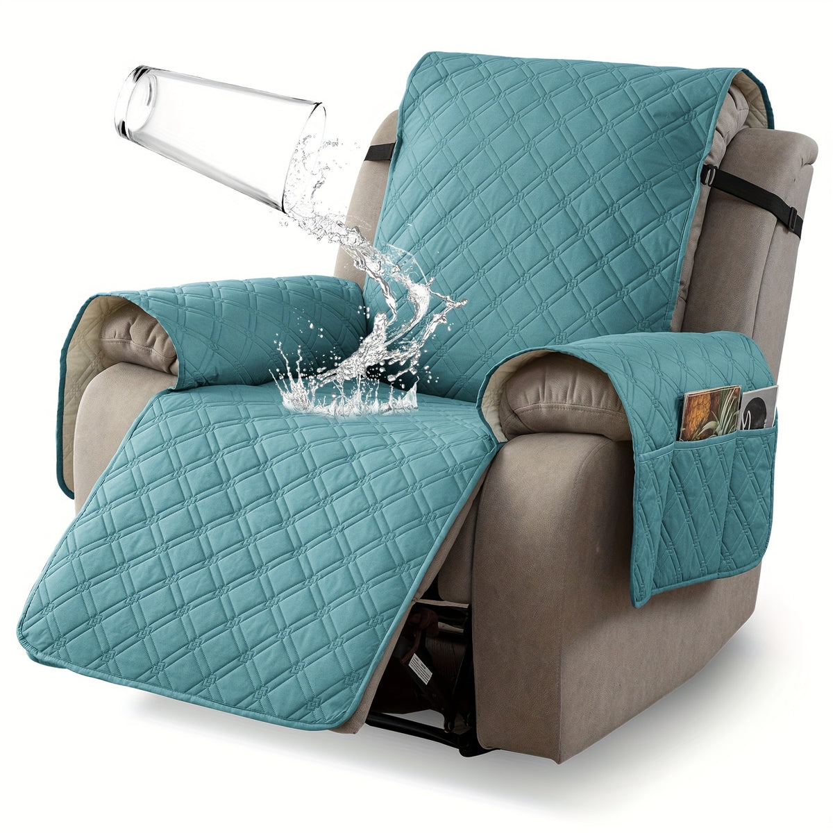 Multi-Functional 23-Inch Recliner Cover with Practical Pockets - Easy to Install, Scratch-Resistant, Machine Washable, Suitable for Outdoor Use And Pet Protection, Easter Decoration
