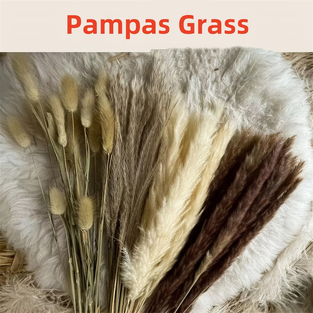 49pcs Bohemian Pampas Grass ArranSynthetic Gemstoneent - Home Decoration, Dried Rattan Stems for Event Decoration, Table Centerpieces, And Floral Designs - Multi-Purpose Decorative Grass Bundles for Spring And Valentine's Day.