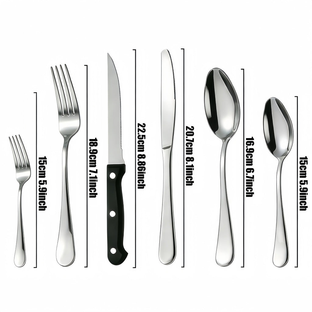 72pcs/48pcs/20pcs Stainless Steel Silverware Flatware Cutlery Set, Includes Dinner Knife Fork Spoon Steak Knives, Food Grade Rust And Scratch Resistant Tableware