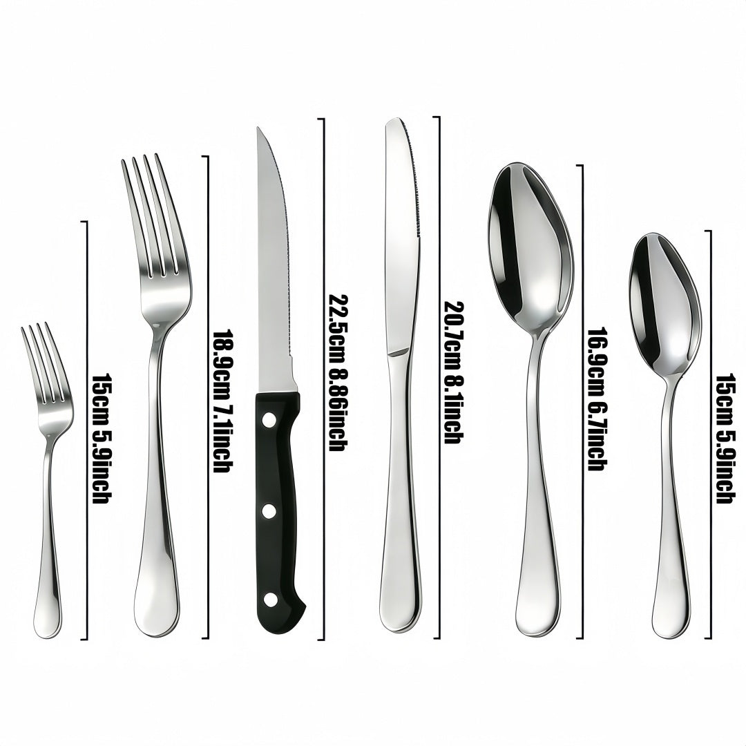 72pcs/48pcs/20pcs Stainless Steel Silverware Flatware Cutlery Set, Includes Dinner Knife Fork Spoon Steak Knives, Food Grade Rust And Scratch Resistant Tableware