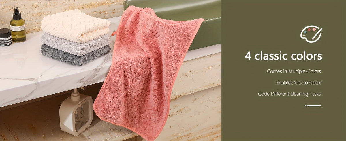 4pcs Hand Towel Set Is Made From Soft, Highly Absorbent Coral Fleece Fabric And Features Quick-drying Technology.ideal for Use At Home, Spas And Hotels, Perfect Gifts for Back to School, Labour Day, Halloween, Thanksgiving, Black Friday, Christmas!