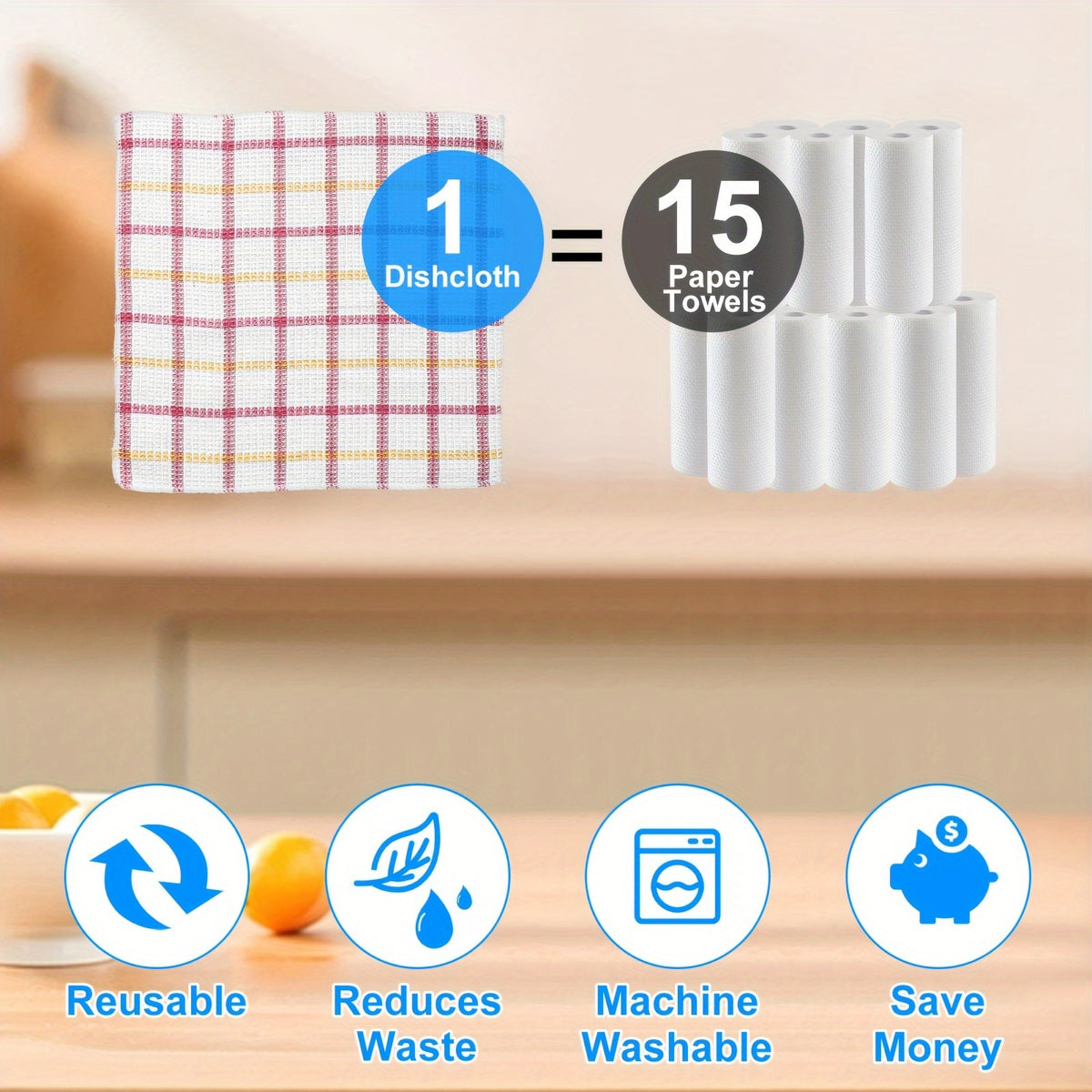 12pcs Kitchen Dishcloths - Soft Absorbent Dishcloths, Square Household Cleaning Cloth Set, Reusable And Durable Kitchen Wipes, Quick Drying Scouring Cloth, Practical Car Cleaning Cloth Set, Home Festival Wedding Decoration