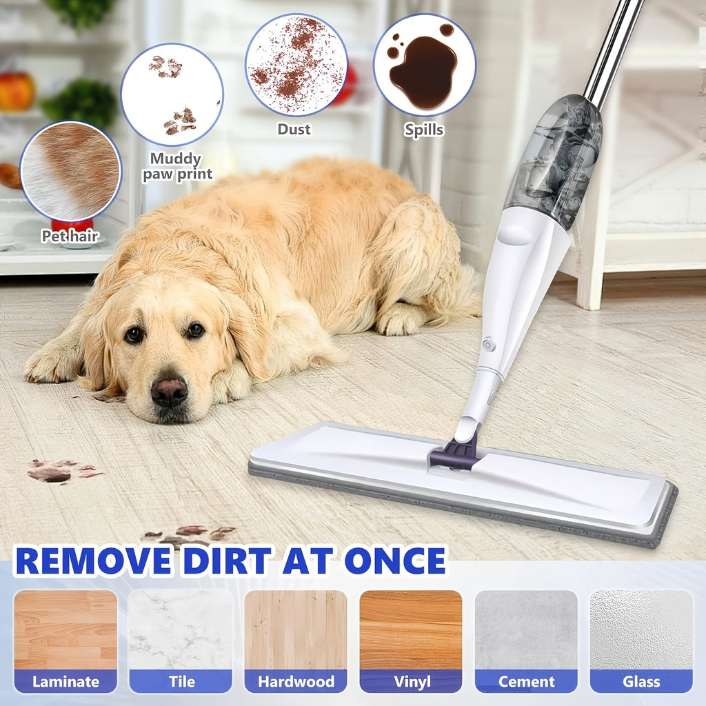 This Multifunctional Microfiber Spray Mop Comes with Replaceable Mop Pads, Making It Ideal for Both Wet And Dry Cleaning on Hardwood, Laminate, Tile, And Ceramic Surfaces. It'S Perfect for Use in Kitchens, Bathrooms, And Living Rooms