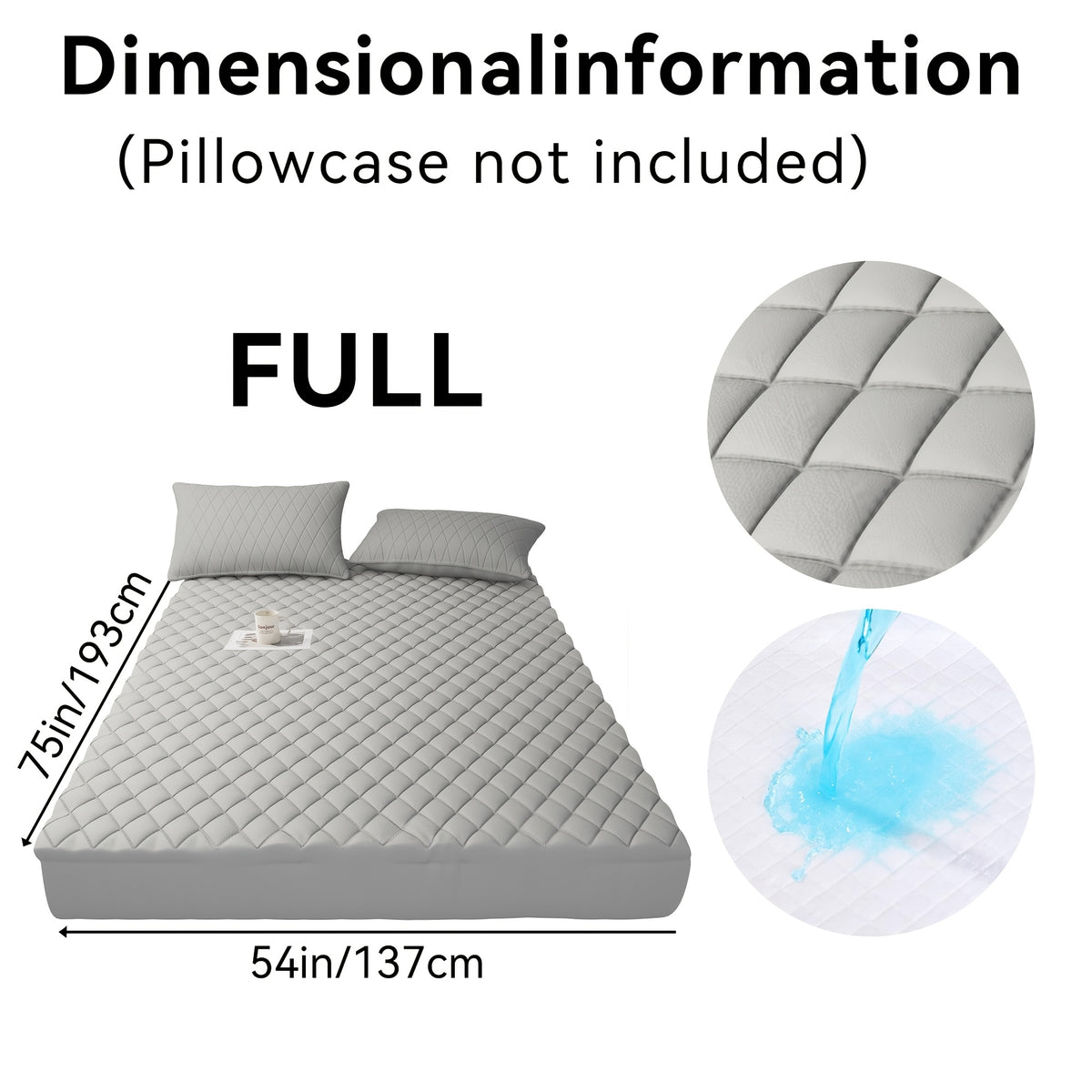 1pc Luxury Waterproof Mattress Protector with Side Storage Pocket, Diamond Quilted Deep Pocket Mattress Cover Including Random Color, Breathable Cooling Mattress Pad, Soft Noiseless Bed Protector for Twin Full Queen King