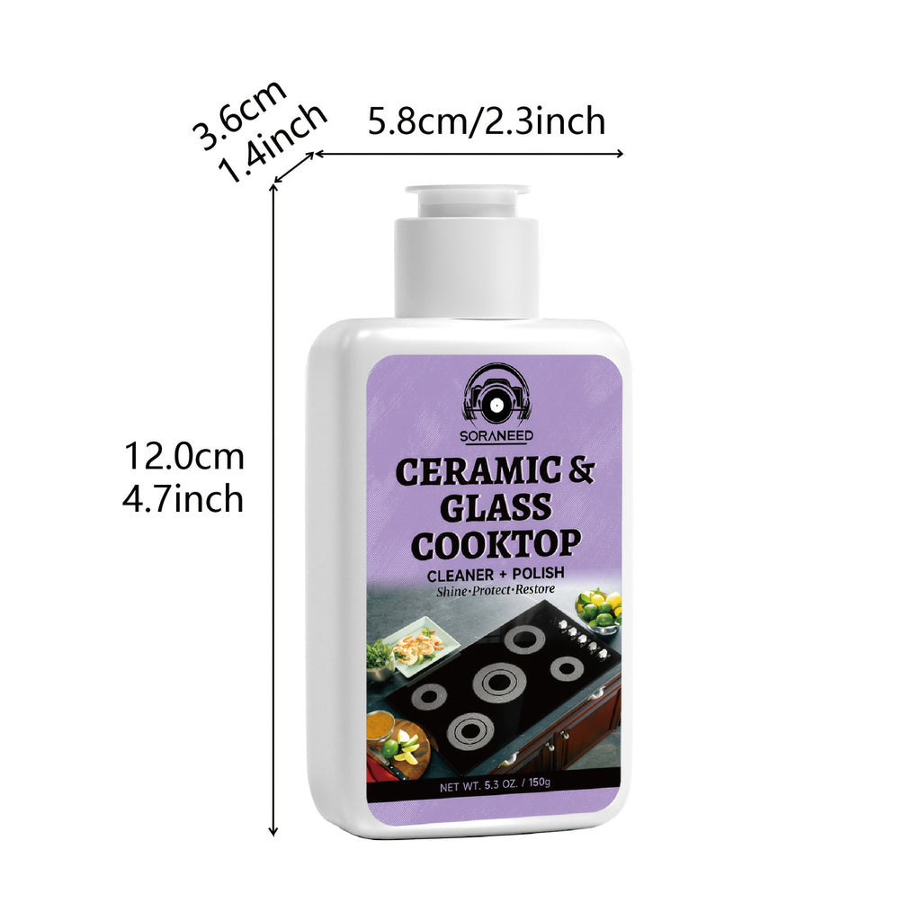 Fast-acting Ceramic Stove Cleaning Kit, A Fast-acting Stovetop Cleaner That Removes Burnt-on Grease And Stains Without Leaving Scratches. Gentle Ingredient, Non-irritating And Non-pungent, No Toxic Residue, A Healthier Home Clean Supplies And Produc