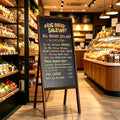 Sidewalk Chalkboard Sign, Rustic Solid Wood A-Frame Folding Menu Display for Restaurants, Cafes, Weddings, Parties and Home Messages
