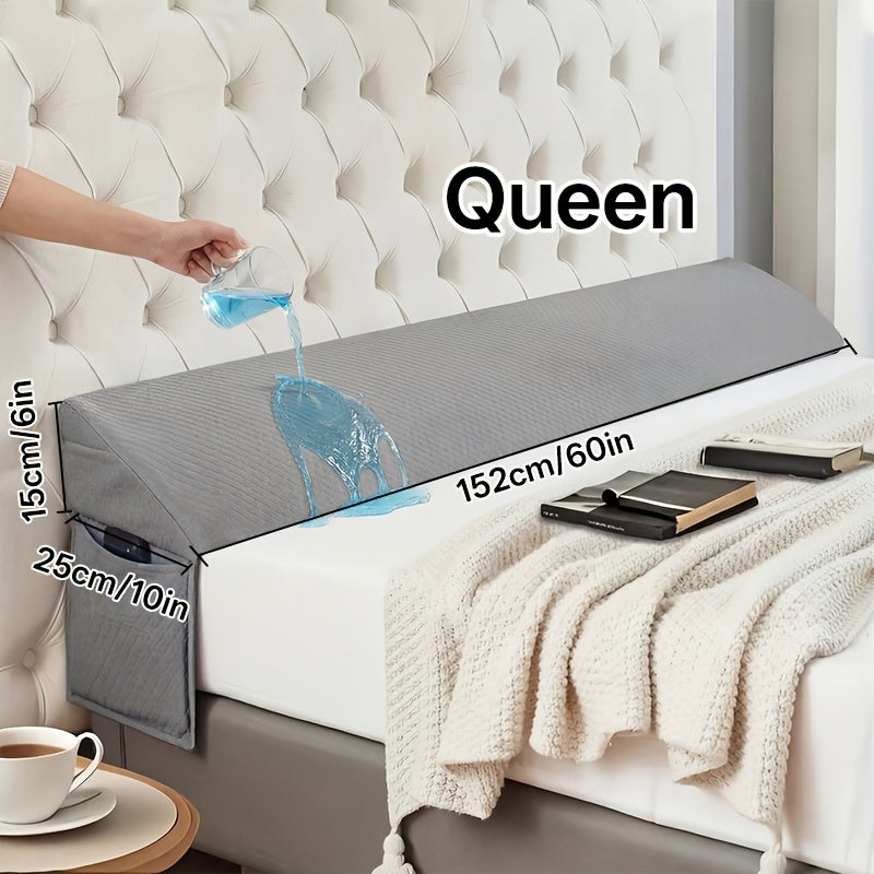 Mattress Gap Filler Pillow with Removable Cover, Triangular Headboard Bed Wedge in White or Grey for Twin, Full, Queen and King Bedrooms