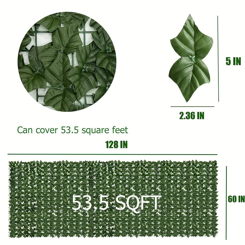 60X120in Artificial Ivy Privacy Fence Screen: Realistic UV-Anti Faux Ivy Hedge Panel, Indoor And Outdoor Decor for Patio, Garden, Balcony, And Fence Cover
