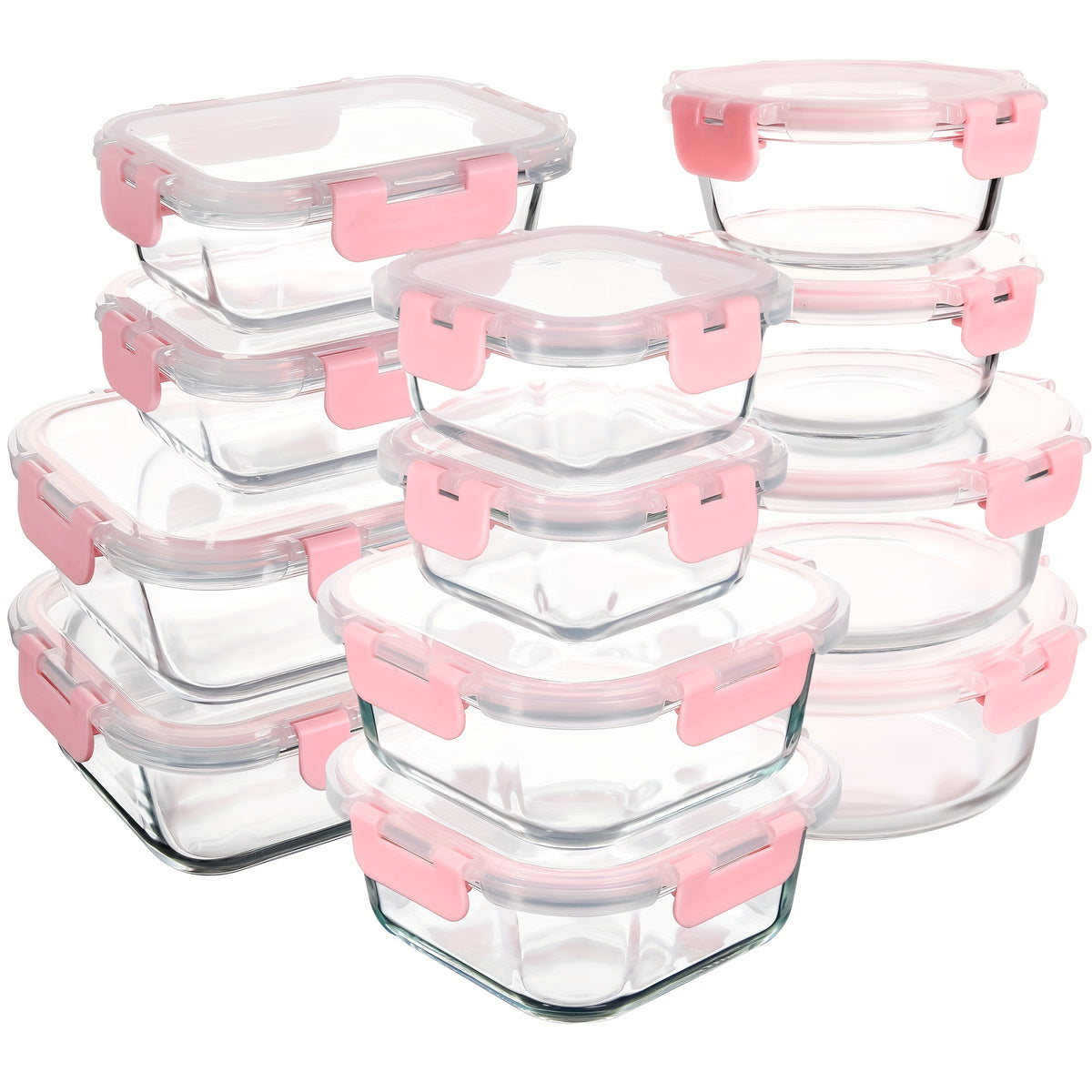 24pcs (12 Lids+12 Glass Bowl) Borosilicate Glass Food Storage Containers with Airtight Lids, Ideal for Meal Prep, Lunches - Microwave and Dishwasher Safe