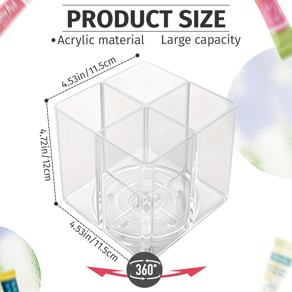 Square Rotating Storage Rack for Powdered Beverage Mixes/ Water Flavored Pouches/ Beverage Mixing Accessories Organizer