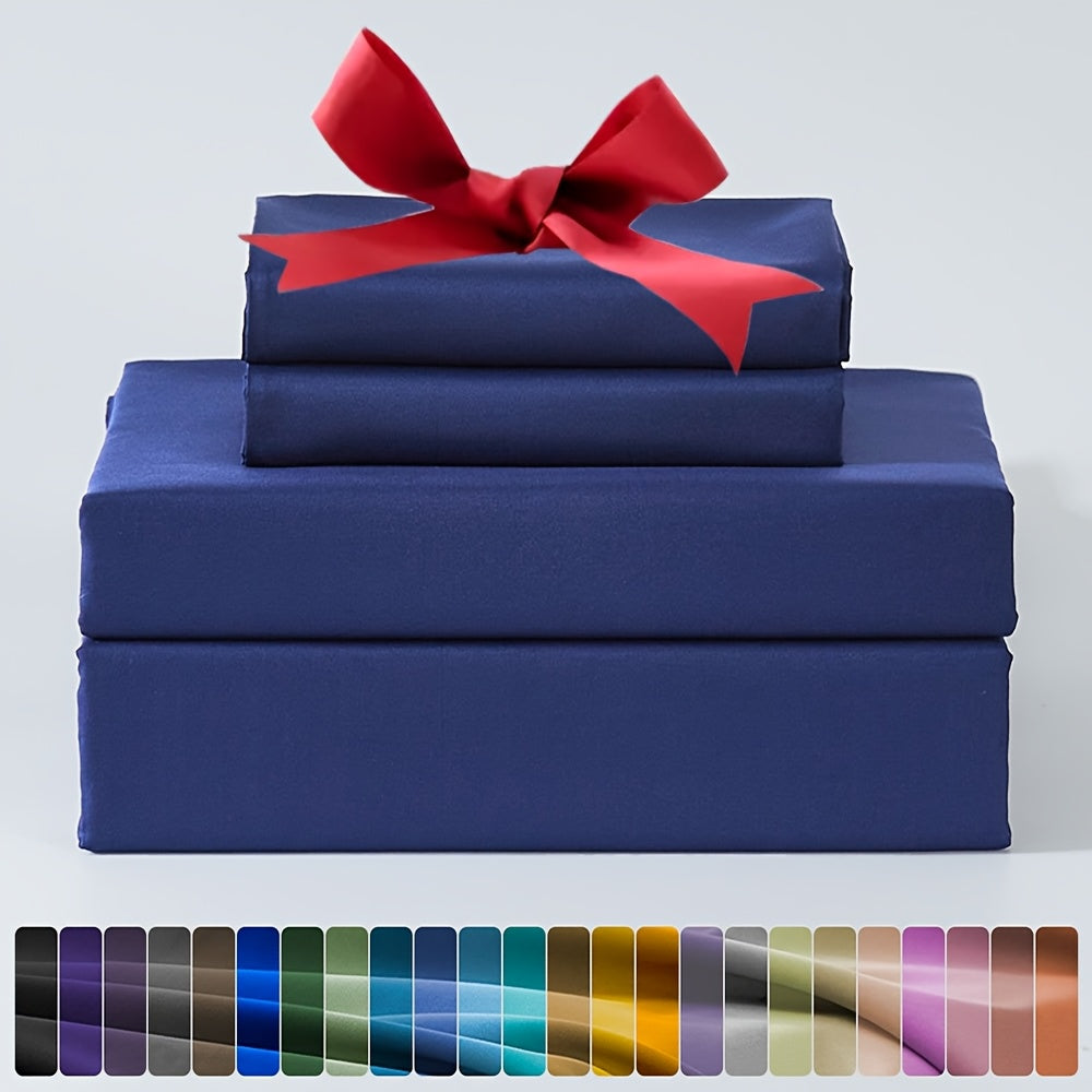 3/4pcs Ultra-Soft Microfiber Queen Size Cool Sheet Set - Hypoallergenic, Breathable with (14" - 17") Deep Pocket, Shrink & Fade Resistant - Includes Flat Sheet, Fitted Sheet, And 1/2 Pillowcases - Ideal for Queen & King Sizes - Gifts, Random Color