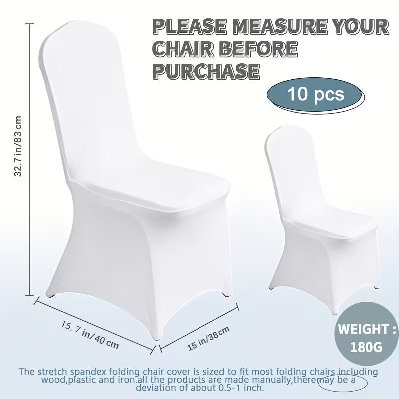 Banquet Chair Covers in Stretch Spandex, Black White or Red with 10 to 150 Piece Pack Options for Wedding Receptions, Holiday Parties and Business Events